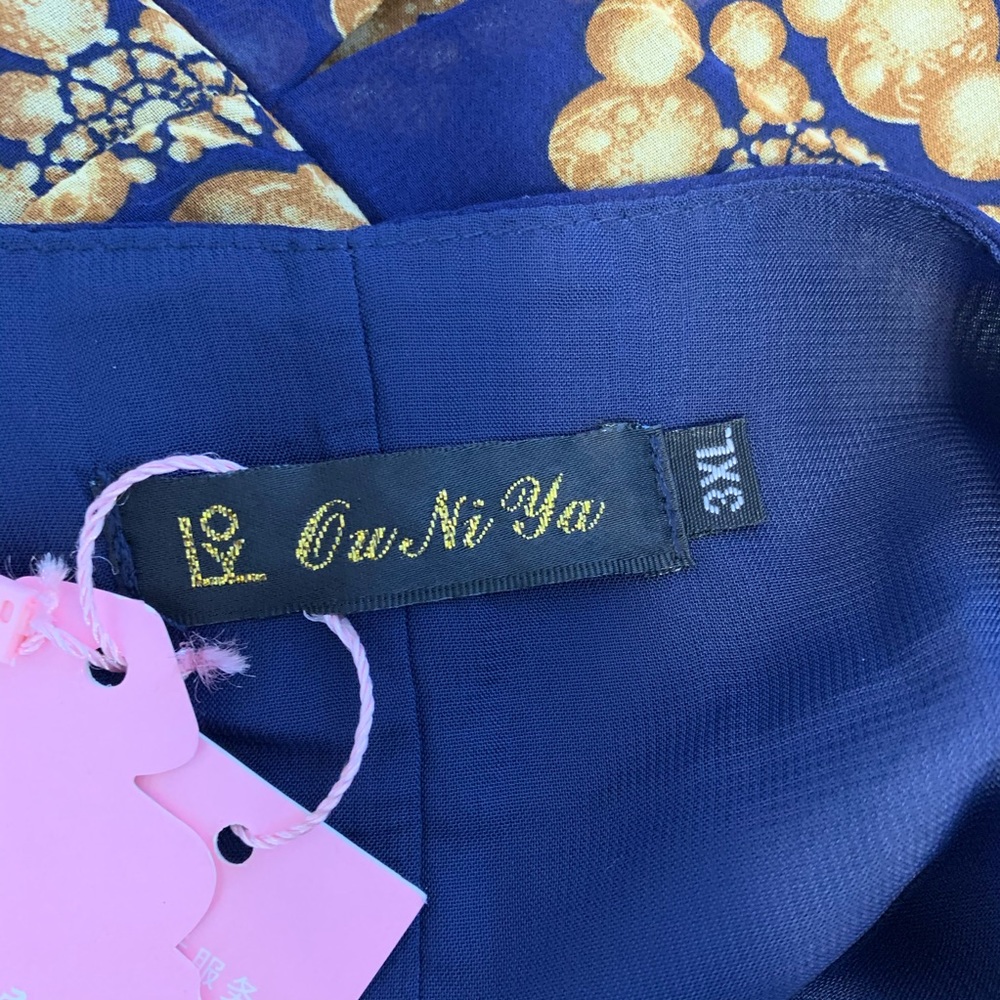 Only You Blue/Gold Oriental Holiday Dress NWT |3XL - Picture 3 of 7